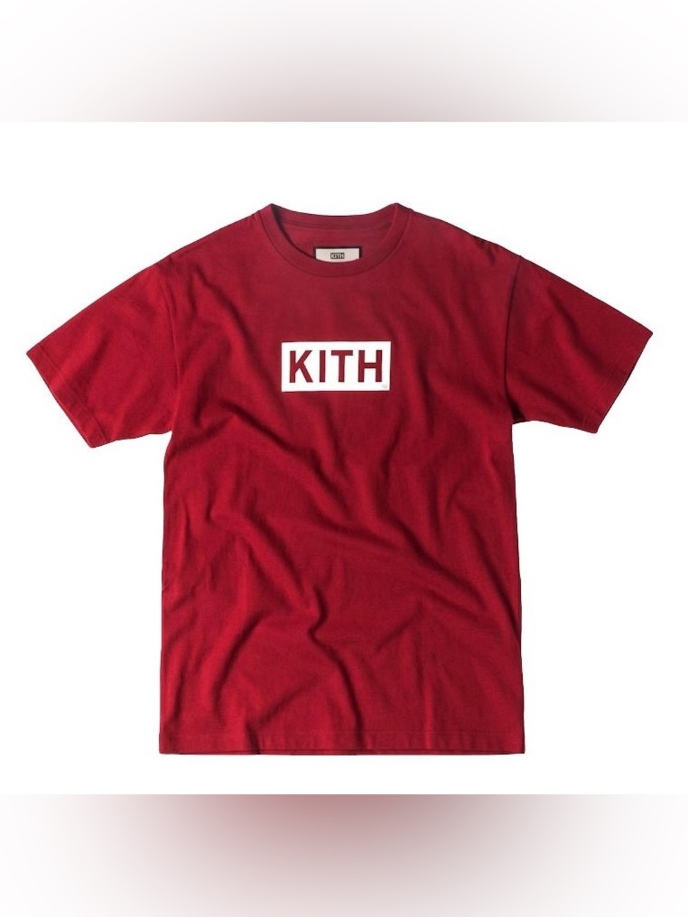 Kith Red Box Logo Short Sleeve TShirt White Logo Men’s L Large